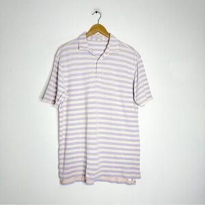 Oliver Ridley Men's Striped Pima Cotton Polo Shirt Size L